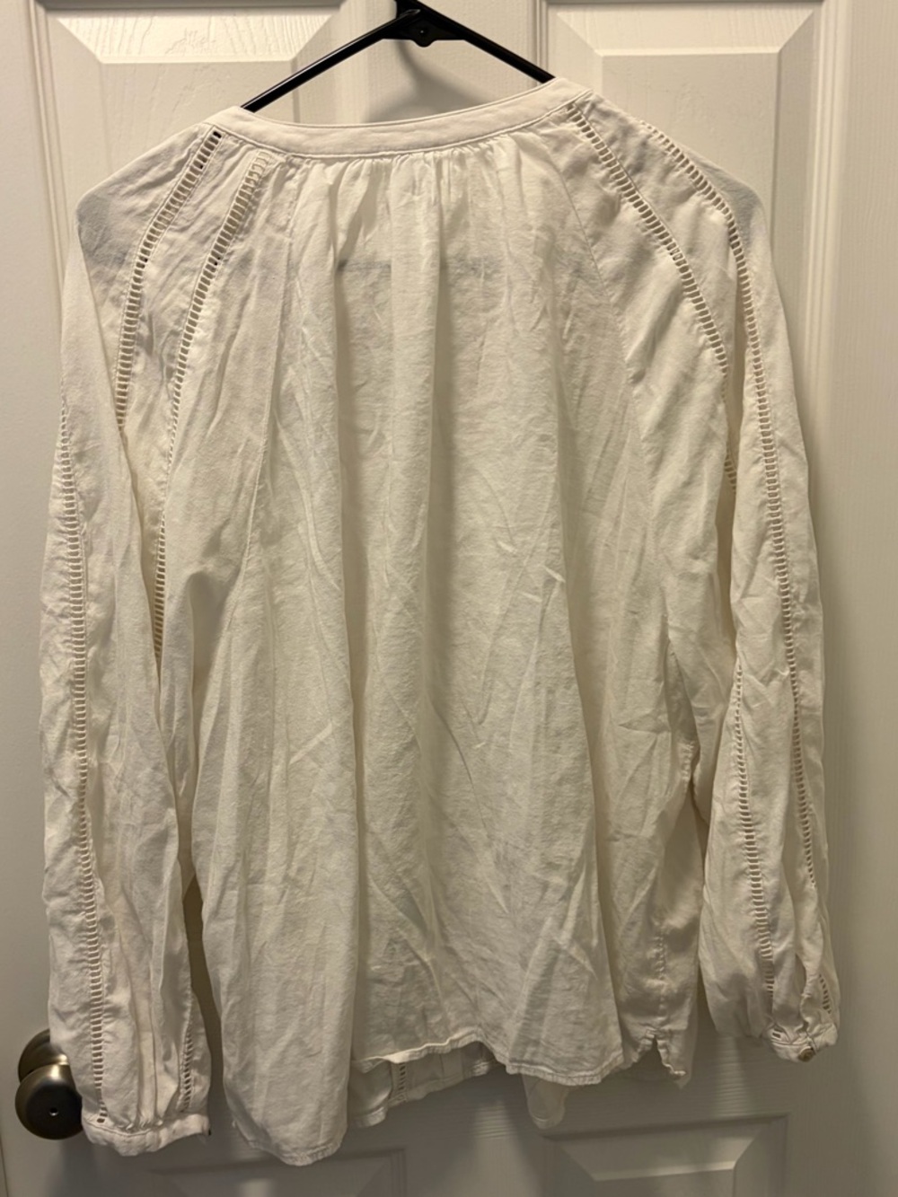 Old Navy White Button-Front Peasant Blouse - Picture 2 of 4